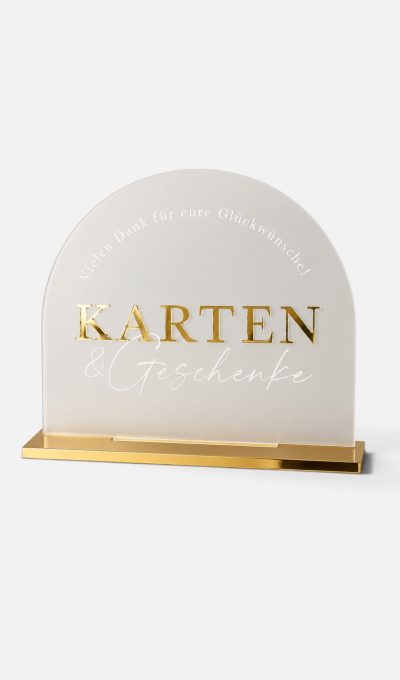 Acryl Schild "Karten und Geschenke"