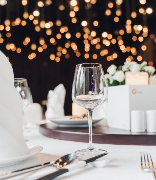 wine glass, table setting, party, glass, cutlery, celebration, decoration, decorative, lights, wedding, bokeh, table setting, party, party, party, party, party, wedding